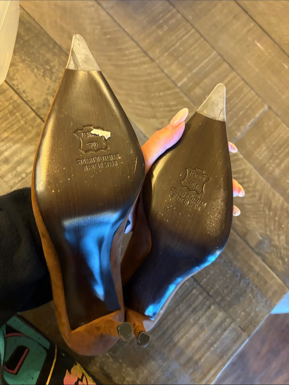 Stuart Weitzman Brown Suede Pointed-Toe Pumps